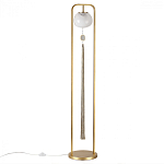 Торшер с шарообразным плафоном из белого стекла с подвеской из камня и длинной кисточкой Agatelle варинант исполнения - 1 | Loft Concept в Екатеринбурге