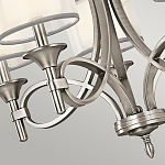 Люстра с белыми тканевыми абажурами в прозрачных стеклянных цилиндрах Kichler варинант исполнения - 8 | Loft Concept в Екатеринбурге