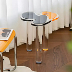 Дизайнерский журнальный стол с фигурной столешницей на 3-х прозрачных ножках Rahakif варинант исполнения - 1 | Loft Concept в Екатеринбурге