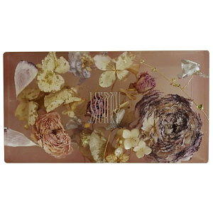 Шкатулка из эпоксидной смолы с цветами розовая Epoxy Resin Rectangular Box Pink