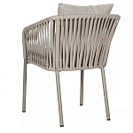 Стул серо-бежевый с декоративным плетением на спинке и подлокотниках Chair Weave варинант исполнения - 5 | Loft Concept в Екатеринбурге