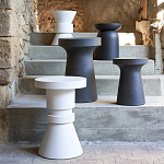 Приставной стол из искусственного камня Chess White варинант исполнения - 3 | Loft Concept в Екатеринбурге