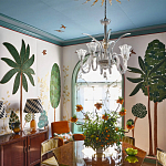 Обои с вышивкой ручной работы Mughal Trees Original colourway on linen варинант исполнения - 6 | Loft Concept в Екатеринбурге