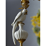 Подсвечник белый Попугай из фарфора с бронзовыми элементами Eden Garden варинант исполнения - 6 | Loft Concept в Екатеринбурге