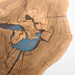 Кофейный стол со столешницей из орехового дерева и эпоксидной смолы Clem Coffee Table варинант исполнения - 2 | Loft Concept в Екатеринбурге