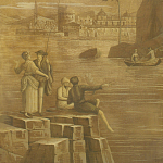 Обои ручная роспись Views of Italy Sepia варинант исполнения - 1 | Loft Concept в Екатеринбурге