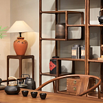 Стеллаж деревянный с полками для хранения Moon Walnut Furniture варинант исполнения - 4 | Loft Concept в Екатеринбурге