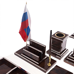 Настольный письменный набор из природного камня обсидиана с декором в виде Коня Team leader варинант исполнения - 5 | Loft Concept в Екатеринбурге