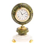 Часы настольные бронзовые из натуральных камней Мрамор и Змеевик Stone Clock варинант исполнения - 10 | Loft Concept в Екатеринбурге