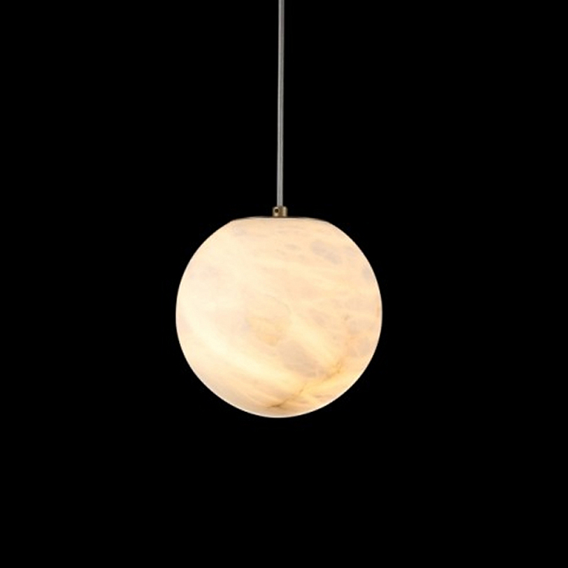 Люстра подвесная с сферическими плафономи из натурального камня Glowing Spheres Латунь Белый в Екатеринбурге | Loft Concept 