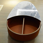 Дизайнерский журнальный стол овальной формы с открывающейся столешницей Caleb Coffee Table варинант исполнения - 1 | Loft Concept в Екатеринбурге