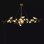 Люстра в виде золотой ветки с цветами и птичками Marvelous Garden варинант исполнения - 9 | Loft Concept в Екатеринбурге