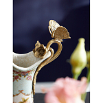 Кувшин с цветочным рисунком и бронзовой ручкой Blue Garden варинант исполнения - 3 | Loft Concept в Екатеринбурге