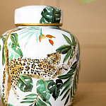Ваза с крышкой фарфоровая с ручной росписью Leopard Collection  варинант исполнения - 3 | Loft Concept в Екатеринбурге