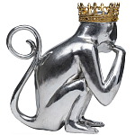 Статуэтка обезьяна в короне серебряная Golden Monkey варинант исполнения - 2 | Loft Concept в Екатеринбурге