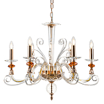 Люстра с 6-ю лампочками и изогнутыми прозрачными элементами из стекла Twisted Glass Candles Chandelier варинант исполнения - 1 | Loft Concept в Екатеринбурге