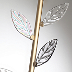 Бра с золотистой вертикальной трубкой и декоративными прозрачными листьями из стекла Sylva  варинант исполнения - 6 | Loft Concept в Екатеринбурге