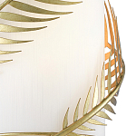 Подвесной светильник с каркасом в виде пальмовых листьев и белым тканевым абажуром Lustery Gold варинант исполнения - 2 | Loft Concept в Екатеринбурге