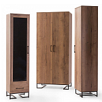 Шкаф-витрина в стиле лофт с чёрной стеклянной дверью Urban Style Space 2 варинант исполнения - 4 | Loft Concept в Екатеринбурге