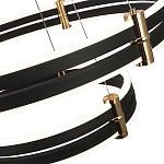 Люстра светодиодная с 3-мя плафонами в форме колец из акрила и алюминия с пультом для регулировки света Ring Horizontal Anthracite варинант исполнения - 2 | Loft Concept в Екатеринбурге