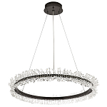 Кольцевая люстра с хрустальным декором Rowan Crystal Ring Horizontal Black Chandelier варинант исполнения - 2 | Loft Concept в Екатеринбурге