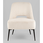 Кресло лаунж Бостон велюр рельефный молочный на черных ножках варинант исполнения - 4 | Loft Concept в Екатеринбурге