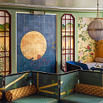 Обои ручная роспись Tsukimi Original colourway on gilded silk with antiquing варинант исполнения - 1 | Loft Concept в Екатеринбурге