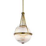 Подвесной светильник с рифленым стеклянным плафоном в форме шара Kichler варинант исполнения - 1 | Loft Concept в Екатеринбурге