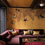 Обои с вышивкой ручной работы Étienne Original colourway on wool sateen варинант исполнения - 2 | Loft Concept в Екатеринбурге