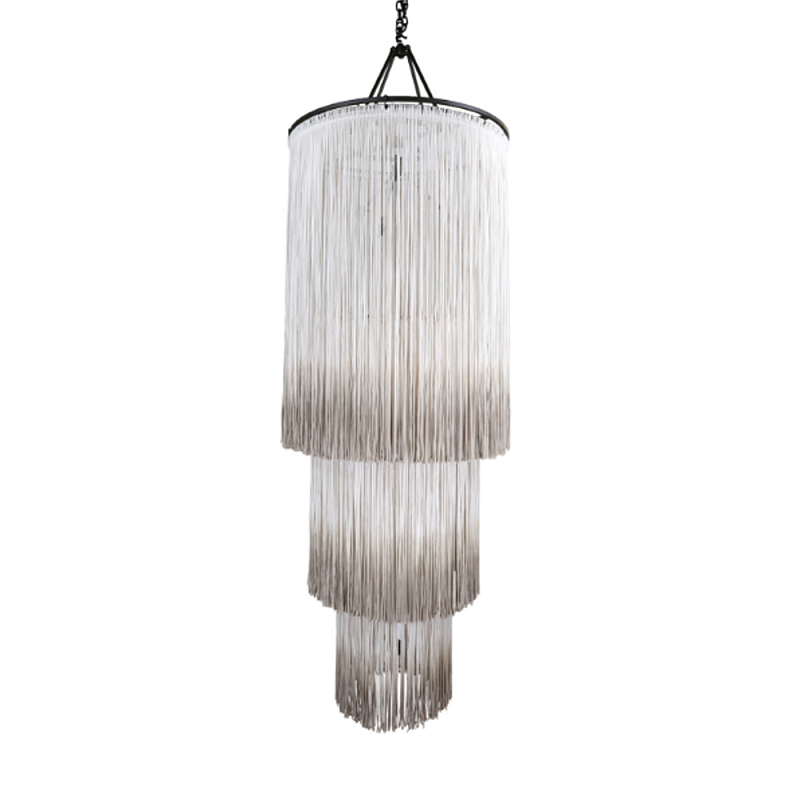 Люстра круглая трехъярусная из бахромы Milk Gradient Braided Fringe Молочный Люстра круглая трехъярусная из бахромы Milk Gradient Braided Fringe Молочный в Екатеринбурге | Loft Concept
