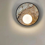 Бра круглое с каменным диском в металлической раме Sandstone Painting варинант исполнения - 4 | Loft Concept в Екатеринбурге