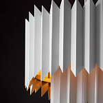 Люстра белая с гофрированным двойным абажуром Corrugated Double Lampshade варинант исполнения - 4 | Loft Concept в Екатеринбурге