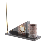 Настольный письменный набор из яшмы с часами Manager Organizer варинант исполнения - 2 | Loft Concept в Екатеринбурге