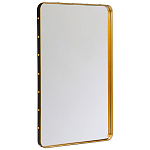 Зеркало прямоугольное в металлической раме с кожаной отделкой Loft in Reflection варинант исполнения - 1 | Loft Concept в Екатеринбурге