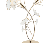 Настольная лампа с изогнутыми золотыми ветвями и белыми лепестками Wintery flovers варинант исполнения - 1 | Loft Concept в Екатеринбурге