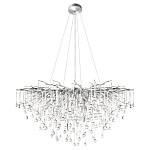 Люстра подвесная с прозрачными стеклянными подвесками в форме капель Диаметр 100 см Droplet Chandelier варинант исполнения - 12 | Loft Concept в Екатеринбурге