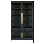 Витрина Primo со стеклянными фасадами и 2 ящиками Черный дуб варинант исполнения - 10 | Loft Concept в Екатеринбурге