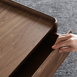 Прикроватный деревянный столик с 2-мя ящиками Moon Walnut Furniture варинант исполнения - 9 | Loft Concept в Екатеринбурге