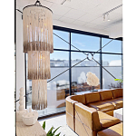 Люстра круглая трехъярусная из бахромы Milk Gradient Braided Fringe варинант исполнения - 3 | Loft Concept в Екатеринбурге