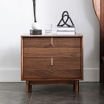 Прикроватный деревянный столик с ящиками Moon Walnut Furniture варинант исполнения - 2 | Loft Concept в Екатеринбурге