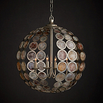 Люстра в форме шара с декором из круглых декоративных элементов Bright Shell Discs варинант исполнения - 3 | Loft Concept в Екатеринбурге