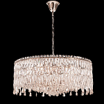 Люстра круглая с хрустальными подвесками на серебряном каркасе Roul Crystal Light варинант исполнения - 7 | Loft Concept в Екатеринбурге