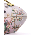 Шкатулка фиолетового цвета с рисунком бабочек и крышкой с фигуркой птицы на ветке Eden Garden варинант исполнения - 5 | Loft Concept в Екатеринбурге