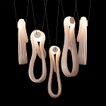 Подвесной светильник белого цвета с 6-ю изогнутыми плафонами Flow Loop варинант исполнения - 7 | Loft Concept в Екатеринбурге