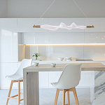 Люстра горизонтальная с волнистым белым плафоном Golden Swirl варинант исполнения - 11 | Loft Concept в Екатеринбурге