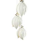 Подвесной светильник светодиодный с 6-ю белыми плафонами в виде цветов Flower Light Gold варинант исполнения - 3 | Loft Concept в Екатеринбурге