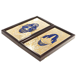 Нарды настольные из натурального камня лазурит и долерит Backgammon from Stone варинант исполнения - 14 | Loft Concept в Екатеринбурге