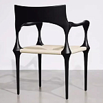 Стул дизайнерский с плетеным сидением Kronos Dining Chair Black варинант исполнения - 5 | Loft Concept в Екатеринбурге