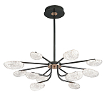 Люстра черного цвета с 12-ю прозрачными плафонами овальной формы Iona chandelier варинант исполнения - 2 | Loft Concept в Екатеринбурге