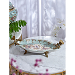 Блюдо овальное из голубого фарфора с ручками в виде бабочек и цветочным рисунком Blue Garden варинант исполнения - 6 | Loft Concept в Екатеринбурге